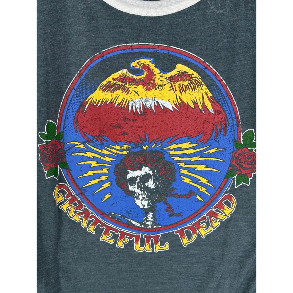 Chaser Grateful Dead Raglan Tee Small Deadhead Graphic 3/4 Sleeve Heather Green - Picture 2 of 9